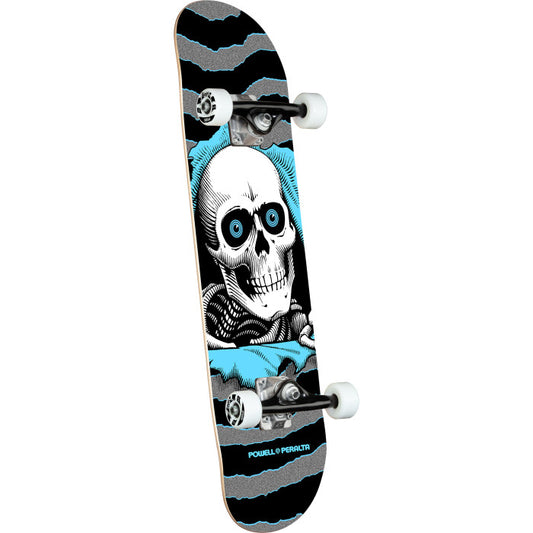 Powell Peralta - Ripper One Off Silver/Light Blue Birch Complete Skateboard - 7.75 x 31.08