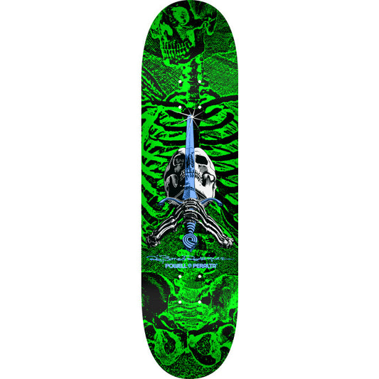 Powell Peralta - Skull and Sword Skateboard Deck Green - Shape 242 - 8 x 31.45