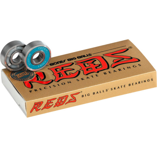 Bones - 8mm Bones BIG BALLS REDS Skate Rated Skateboard Bearings (8) Pack