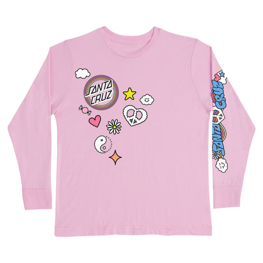 SC Whimsical L/S Regular T-Shirt Pink Girls Santa Cruz