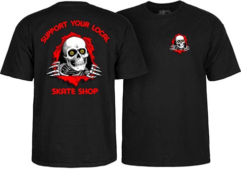 Powell Peralta Ripper Support Your Local Skate Shop T-Shirt - Black