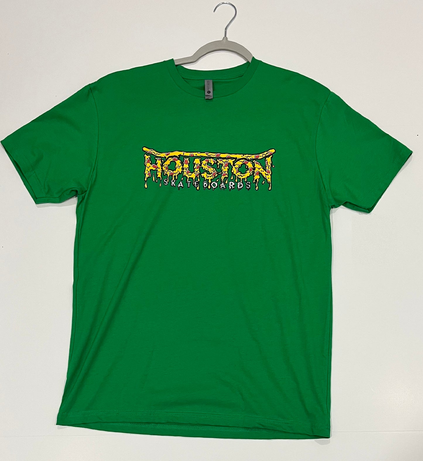 Houston Skateboards - Pizza Drip Logo Green T-Shirt