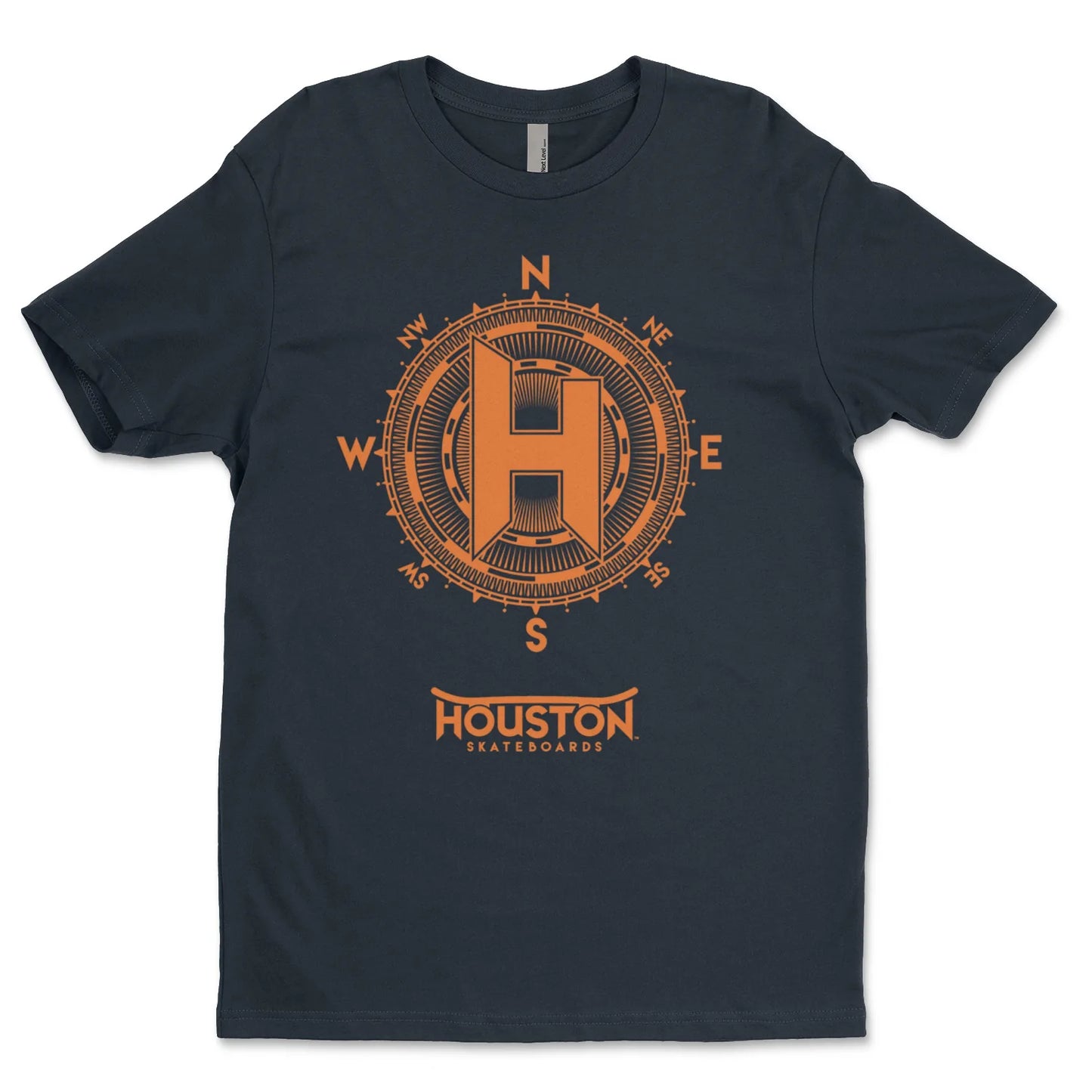 Houston Skateboards - Compass Navy/Orange T-Shirt
